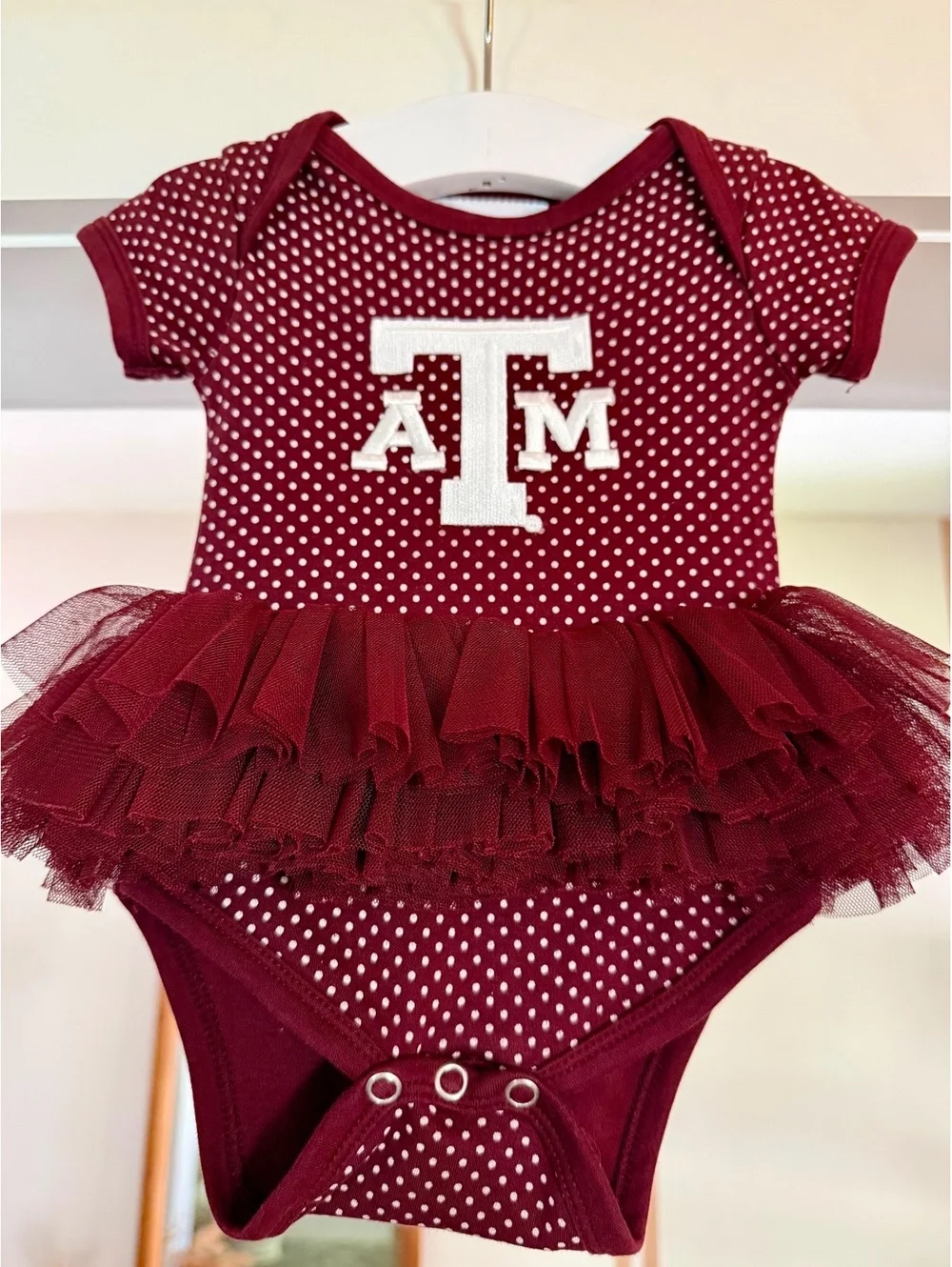 Two Feet Ahead Texas A&M Onesie with Tutu Sz Newborn